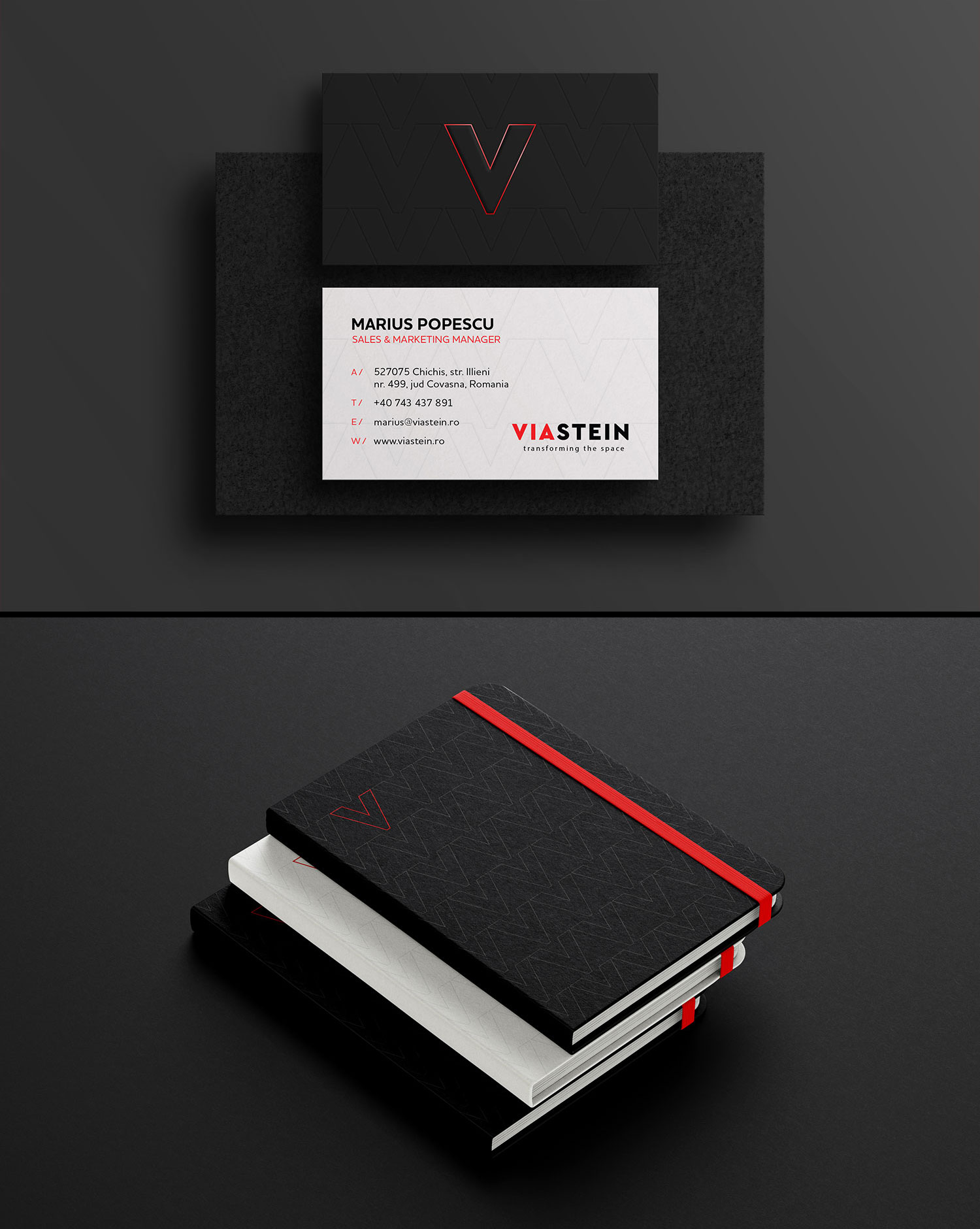 Viastein business card